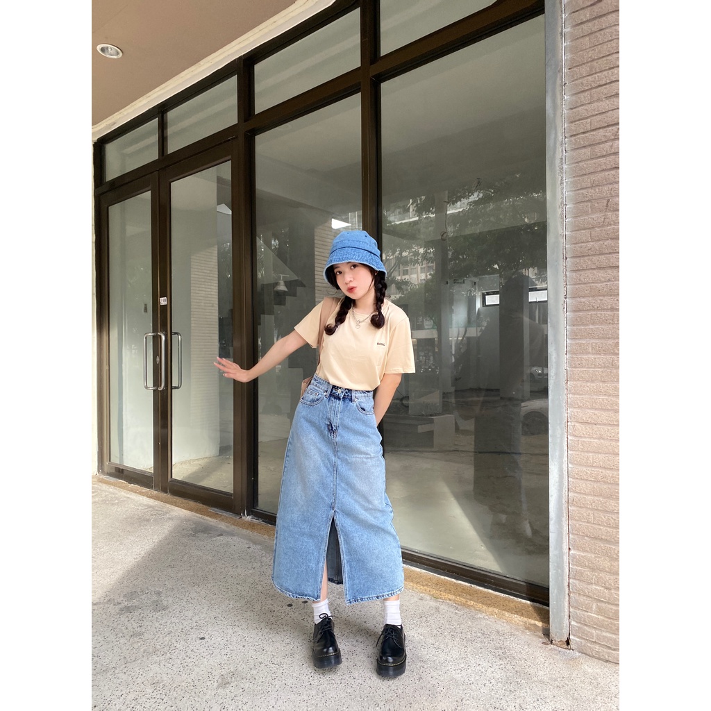 Chân váy demin ôm dáng dài MIDI DENIM SKIRT