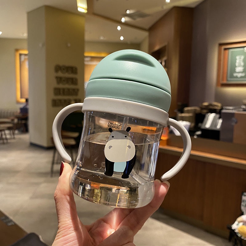 có hàng sẵnBình Uống Nước Ala001 Có Tay Cầm Và Ống Hút Chống Sốc Chống Kẹt Tay 250ml Cho Bé