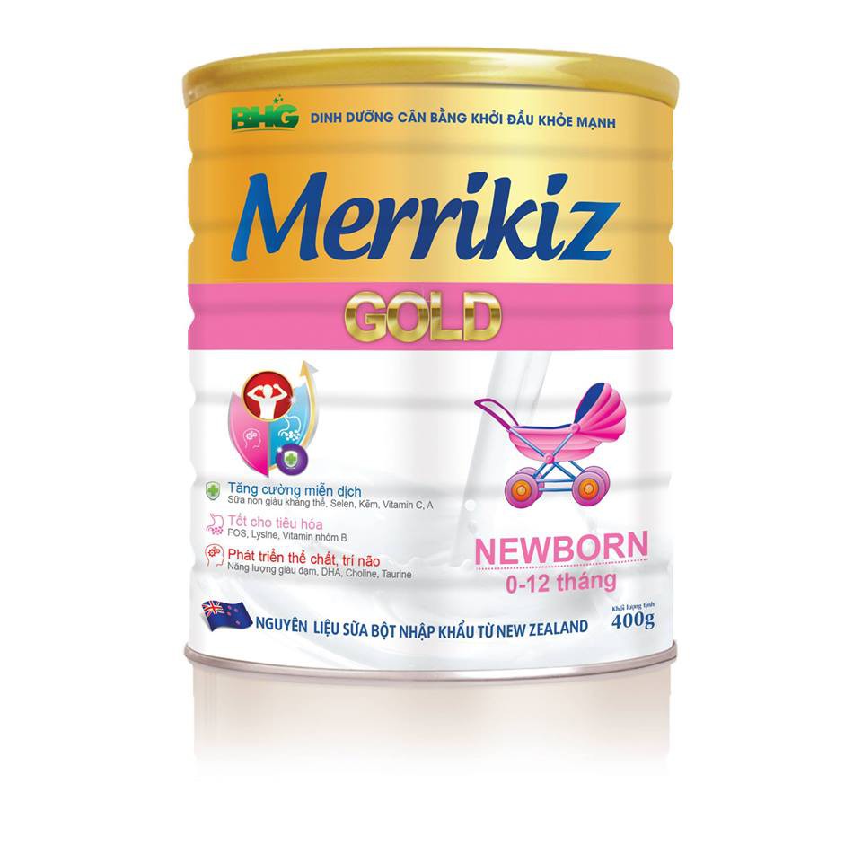 Sữa bột Merrikiz Newborn từ 0-12 tháng tuổi