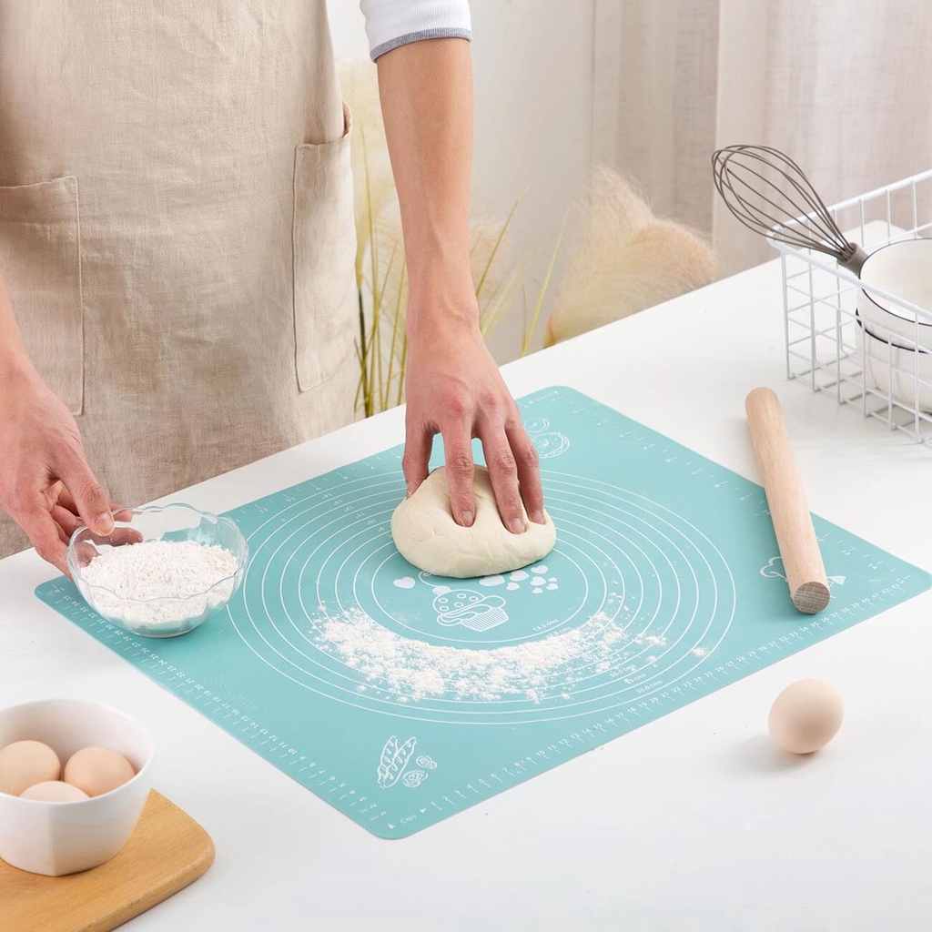 Bộ thảm lăn bột nhào bột bằng chất liệu silicon cao cấp hình tròn