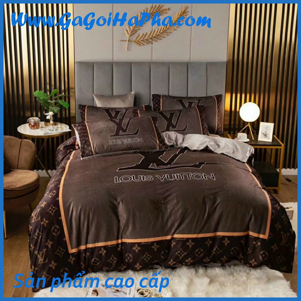 Bộ chăn ga gối nỉ in cao cấp sang chảnh, bộ ga giường nỉ loại 1 xịn xò