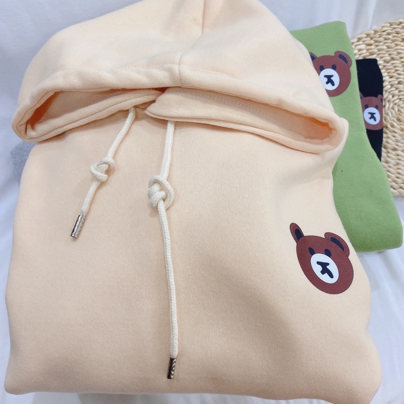 Áo hoodie nam nữ chất nỉ bông 2 lớp dày đẹp in hình gấuu