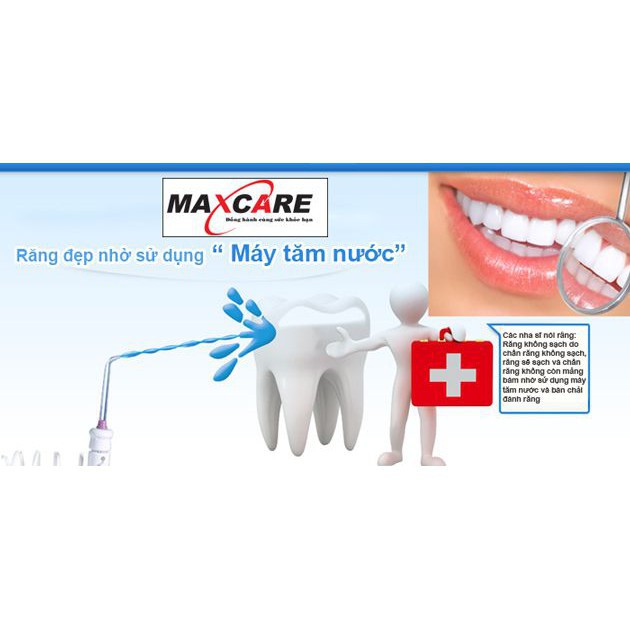 Máy Tăm Nước Sóng Siêu Âm Maxcare Max456 Plus Vệ Sinh Răng Miệng, răng niềng, lưỡi, Xoang Mũi hiệu quả HalongStar Store