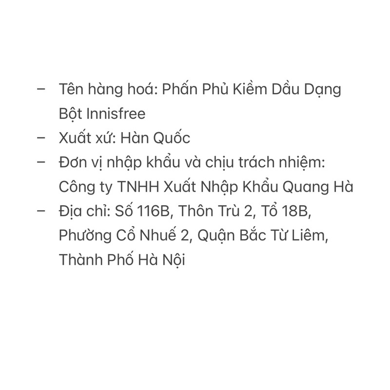 Phấn Phủ Kiềm Dầu Dạng Bột Innisfree