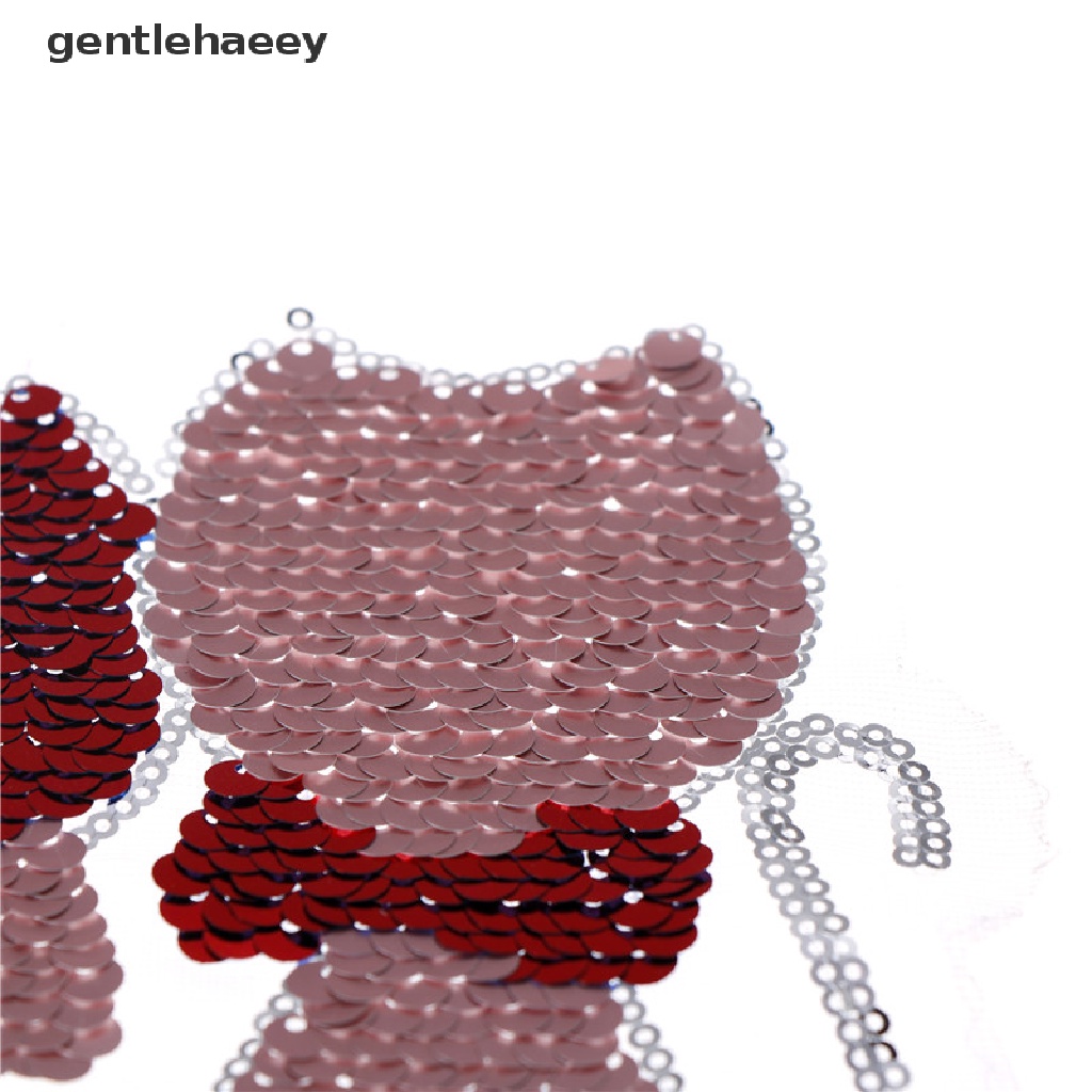 Miếng Vá Áo Thun Đính Kim Sa Hình Mèo Dễ Thương