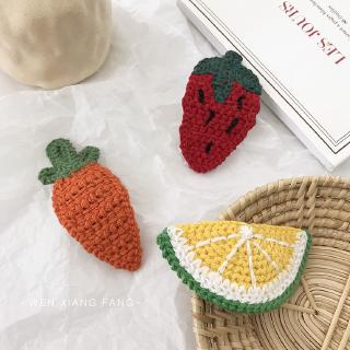 Kẹp Tóc Dệt Kim Hình Trái Cây Thời Trang Thu Đông Hàn Quốc Cho Nữ