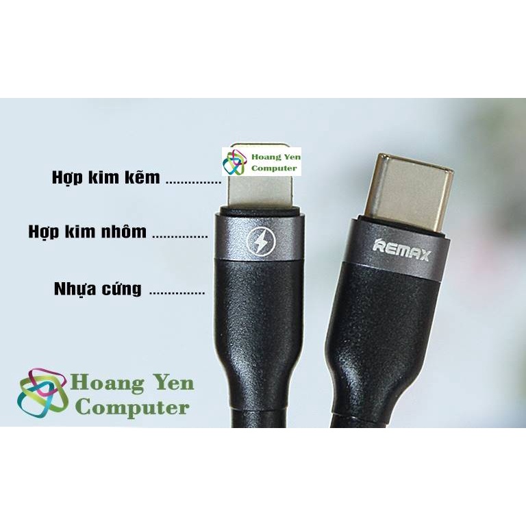 Cáp Sạc Nhanh 18W Remax RC-009i TYPE C to LIGHT-NING (cho ip,tablet táo,Dây Dù 1M)-BH 6 Tháng | Type C-