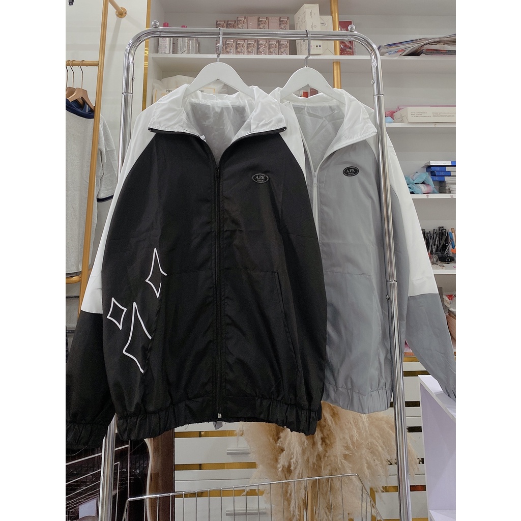 Khoác Gió Bomber 2 Lớp Nam Nữ Dáng Rộng Chun tay Phối Thân SLC Uzzlang