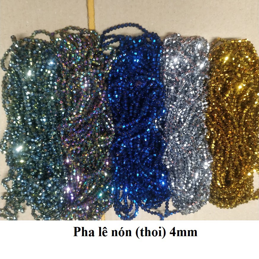 10 dây pha lê nón (thoi) 4mm (Link mới bên dưới)