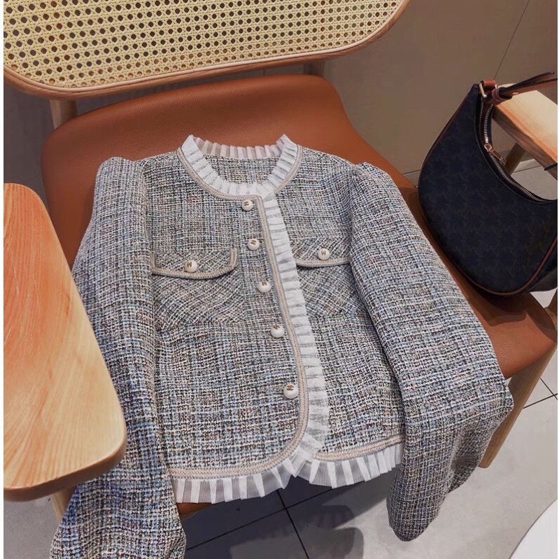 Áo khoác dạ Tweed tiểu thư