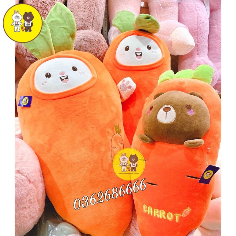 Gấu bông Brown và Thỏ Cony Carrot size 50-70cm - Đồ chơi quà tặng Hot Trend - Gấu Bông AMI