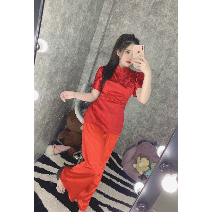 ĐỒ LAM ĐI CHÙA, MẪU GẤM TAY PHỒNG, VÀI GẤM THƯỢNG HẢI, MỊN, MÁT, KHÔNG NHÂN, ĐỒ BỘ NỮ