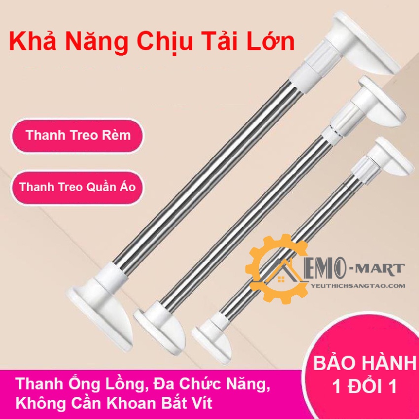 ⚡️𝐇𝐚̀𝐧𝐠 𝐗𝐮𝐚̂́𝐭 𝐊𝐡𝐚̂̉𝐮⚡️ Thanh Treo Rèm ⚡️ Inox 304, đường kính 32mm - Không cần khoan bắt vít - Chịu tải trọng lớn 40Kg