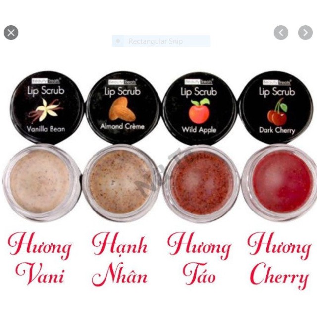 Tẩy tế bào chết môi Beauty Treats Lip Scrub hương thơm 4 vị, giúp sạch da chết dịu nhẹ, mềm mịn môi - HanZy Store