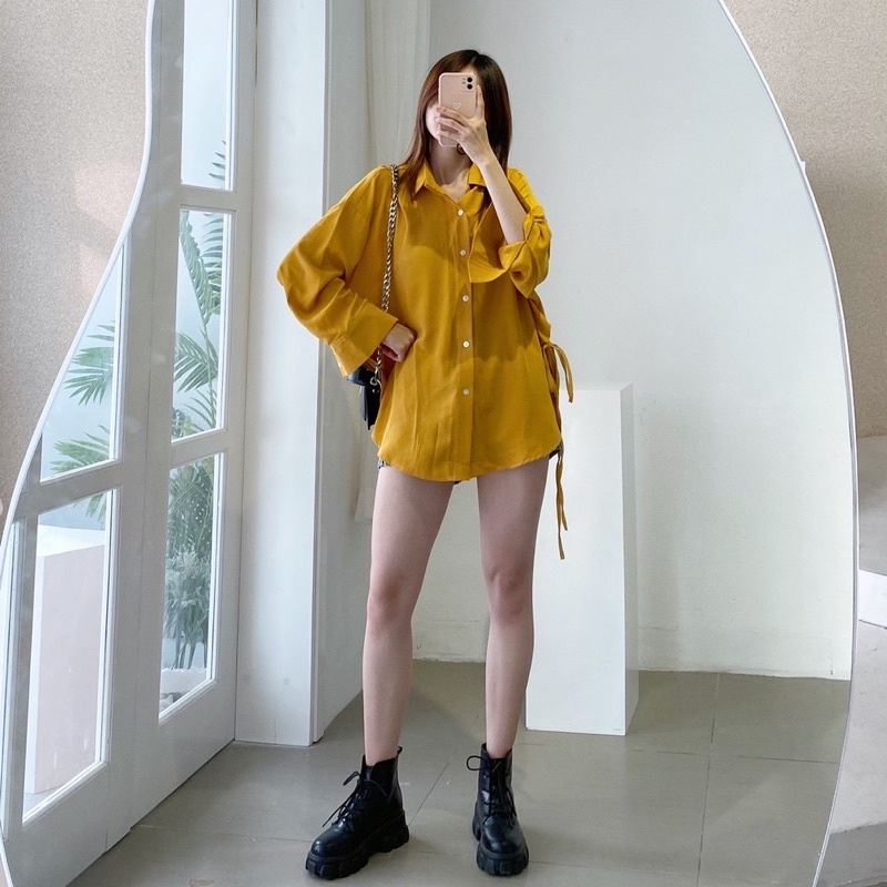 [Hình thật độc quyền TOS.CLOSET] Áo sơ mi đũi ulzzang cột vạt | BigBuy360 - bigbuy360.vn