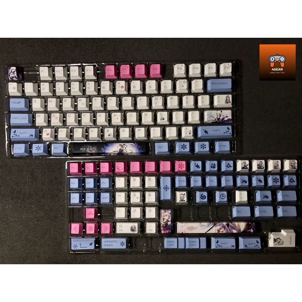 Keycap song ngữ anh nhật Yae Miko PBT dày 136 phím genshin impact in dyesub 5 mặt anime layout keycaps
