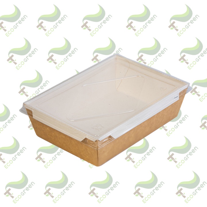 Combo 50 Hộp Giấy Chữ Nhật A NẮP TRONG Đựng Thực Phẩm Dùng 1 Lần Bảo Vệ Môi Trường - T2Ecogreen