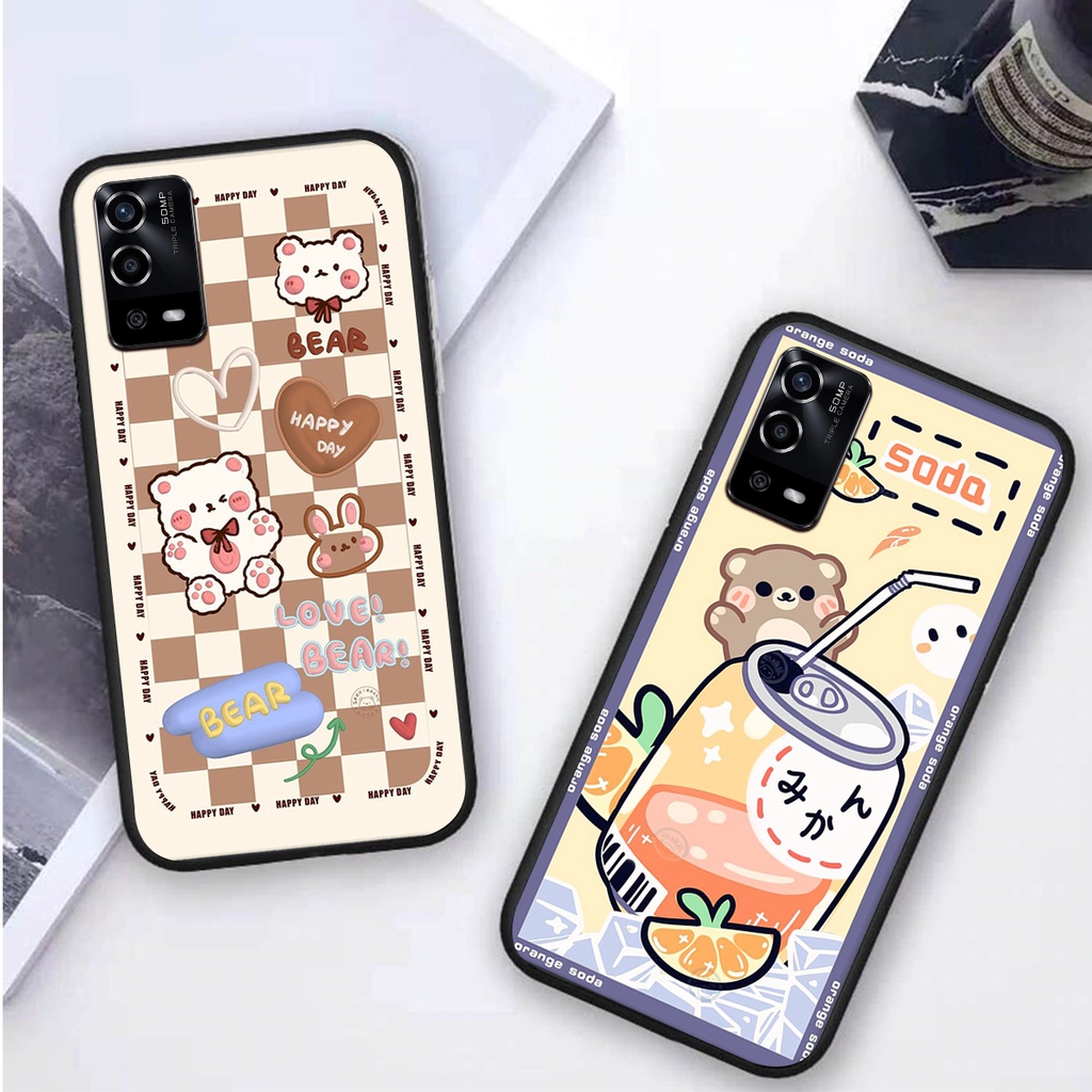 Ốp lưng Oppo A55 in hình 3D GẤU cute be@r, soda, happy day cực hot ,thời thượng