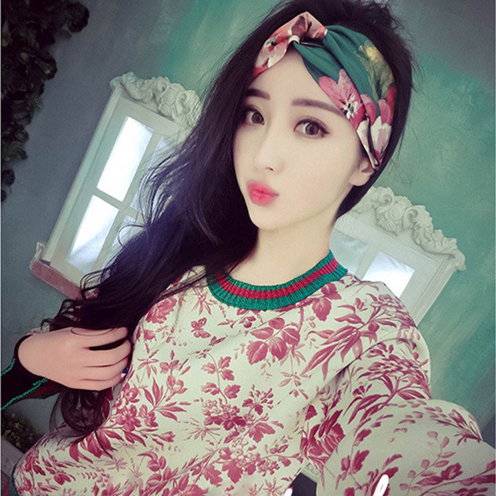 Băng đô vải turban họa tiết hoa văn màu sắc sang trọng - Bờm cài tóc có chun co dãn Hàn Quốc youngcityshop 30.000