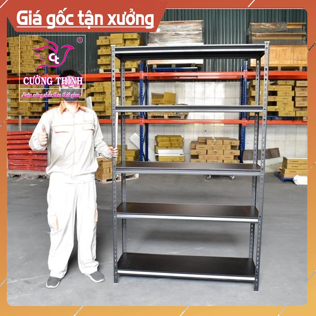 Kệ sắt đa năng 5 Tầng Cao 2m x Dài 1m2 x Rộng 40cm, Lắp ráp không cân ốc