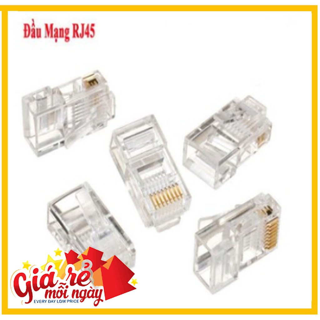 Combo 10 Hạt bấm đầu dây mạng lan RJ45, dùng để bấm đầu dây mạng internet, mạng Lan
