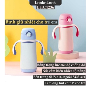 Bình giữ nhiệt cho trẻ em inox sus 316l lock&lock cozy kids straw tumbler lhc4236 330ml