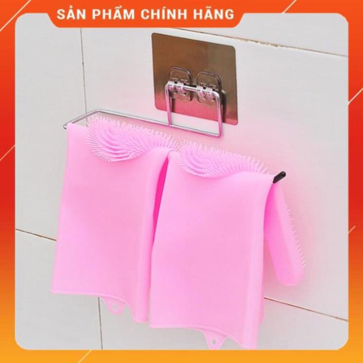 Giá inox dán tường treo khăn, cuộn giấy , túi rác, vật dụng đa năng