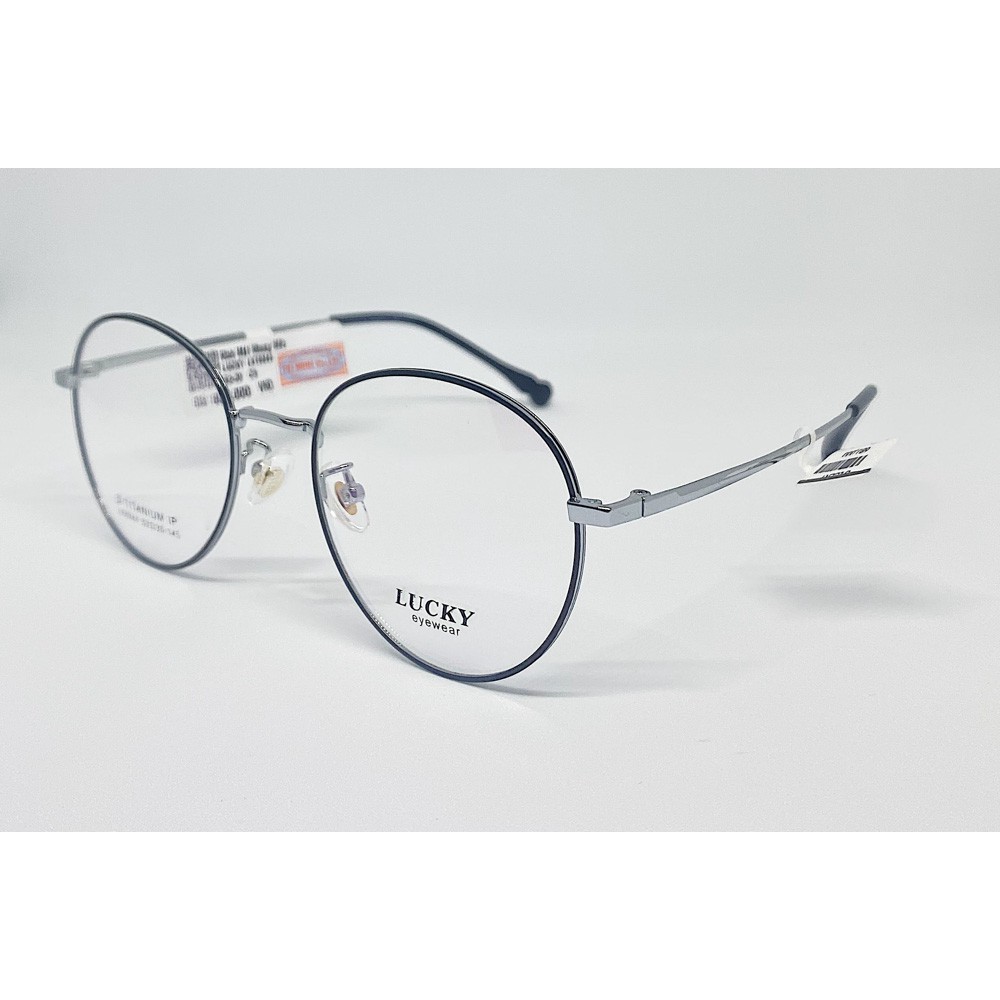 Gọng kính cận thời trang nam nữ NHUNG HIẾU LUCKY titan nhẹ không gỉ dáng tròn 2 - Lắp mắt kính theo yêu cầu