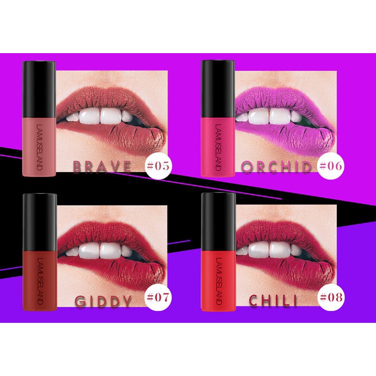 [Hàng mới về] Son lì LAMUSELAND không dính cốc 12 màu sắc tươi sáng lựa chọn | BigBuy360 - bigbuy360.vn