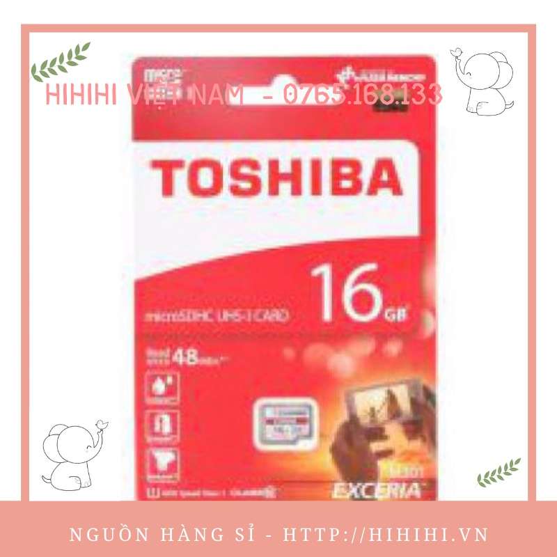 Thẻ nhớ Micro SD 16G TOSHIBA CLASS 10 BOX ĐỎ. LOẠI 1