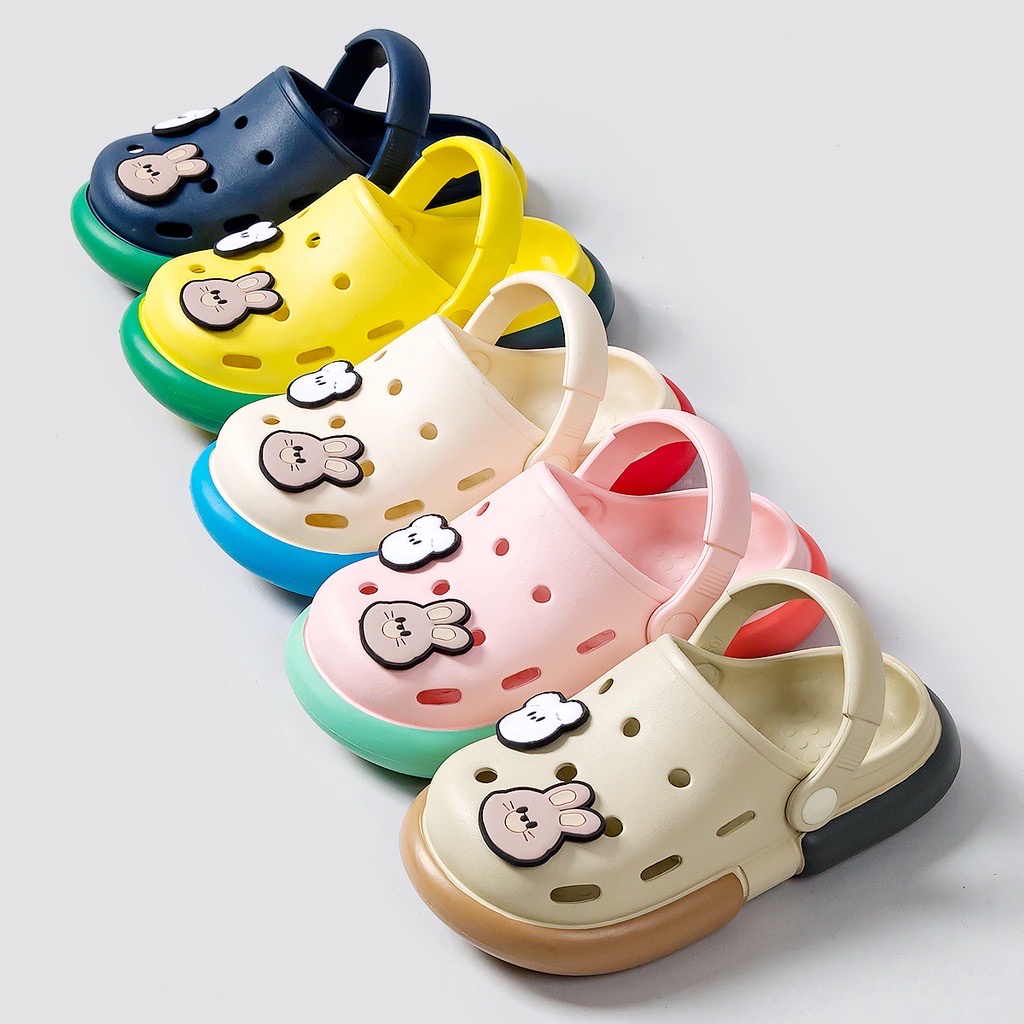 Dép sục có quai crocs Cheerful Mario chính hãng cho bé, EVA siêu nhẹ, chống trơn trượt