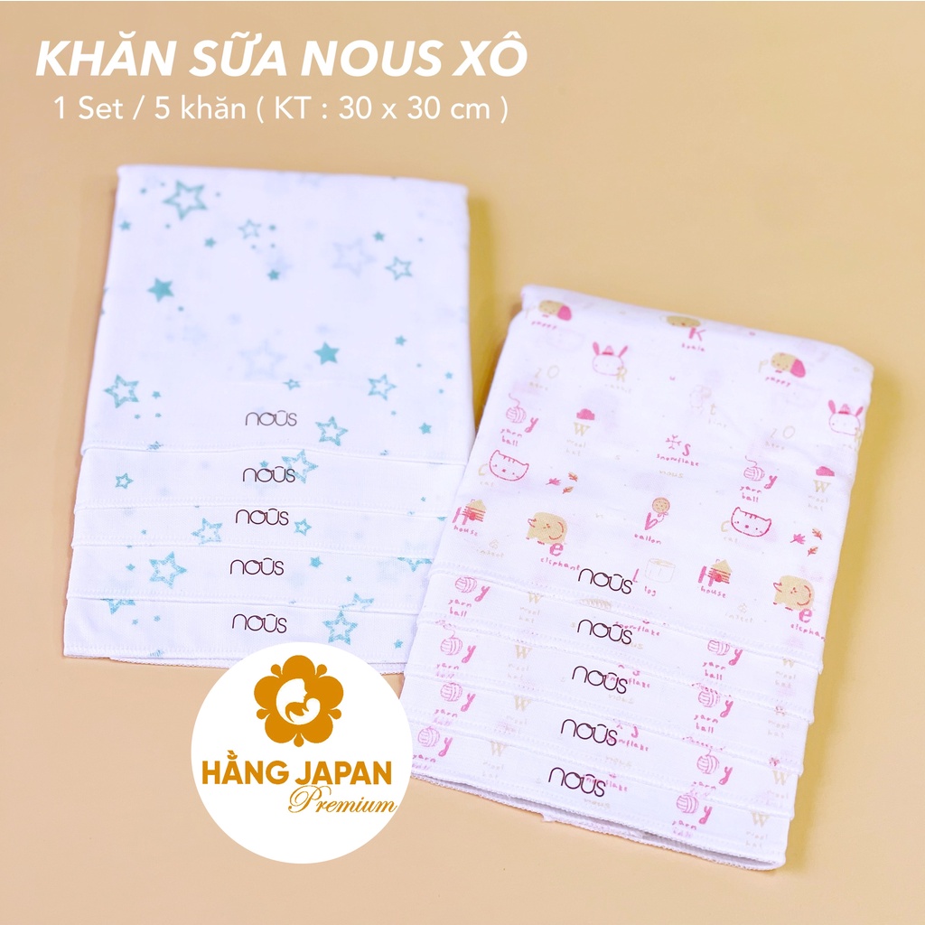 Set 5 khăn sữa cho bé Nous - Tạo cảm giác mềm mại và dễ chịu với làn da của bé