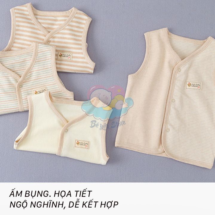 Áo gile cho bé sơ sinh với 2 lớp, giữ ấm cơ thể cho bé chất liệu Cotton (Áo cho bé trai, bé gái)
