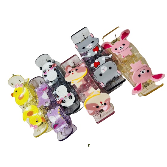 [Hình thật] Kẹp tóc càng cua 5 răng 3D cao cấp honey nhiều họa tiết dễ thương K5R