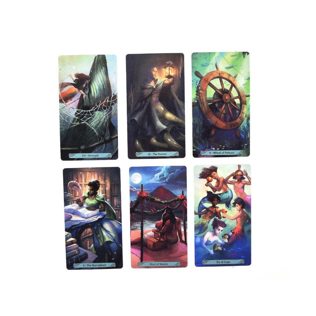 Combo Bộ Bài Mermaid Tarot H7 và Túi Nhung Đựng Tarot và Khăn Trải Bàn Tarot