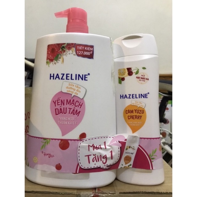 TRỢ GIÁ SỮA TẮM HAZELINE 1.2L TẶNG CHAI 300g