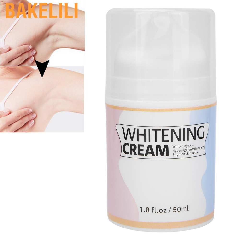 Bakelili Whitening Cream Brightening Skin Tone Moisturizing Lightening for Knee Elbow Underarm 50ML