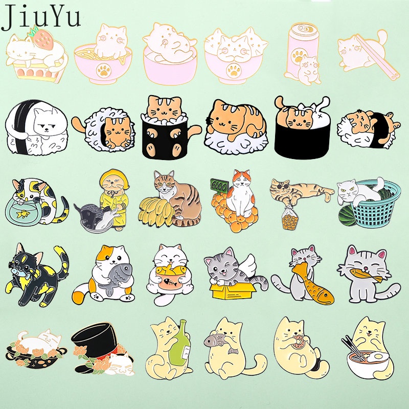 Ghim Cài Áo Hình Mèo Hoạt Hình Dễ Thương