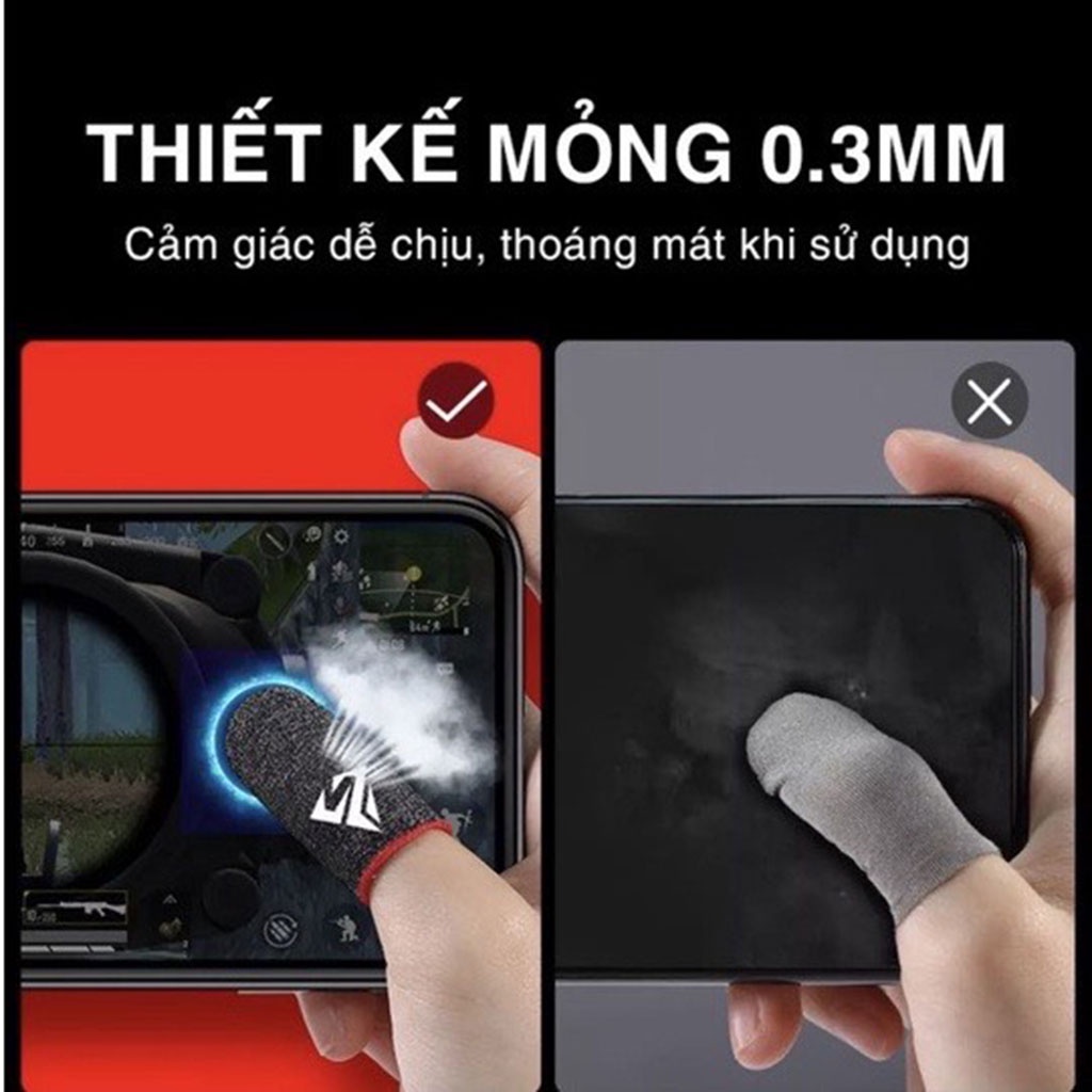 Bao tay Găng tay chơi game FF siêu nhạy Memo, Shezi sợi carbon cảm ứng mượt cho game PUBG ROS Tốc Chiến Liên Quân mobile