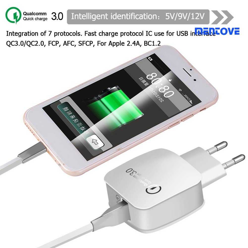 Củ sạc nhanh QC3.0 đầu cắm usb cho iphone huawei