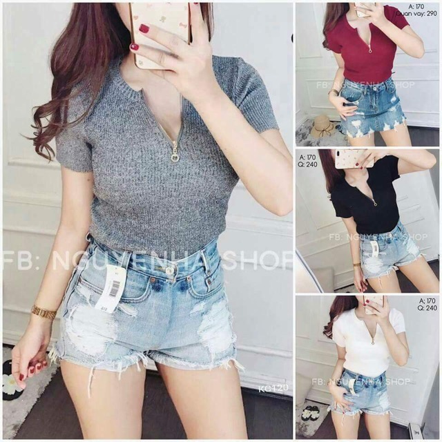 [Mã FASHIONT4WA2 giảm 10K đơn 50K] Áo Body Tay Ngắn Khoá Ngực | BigBuy360 - bigbuy360.vn