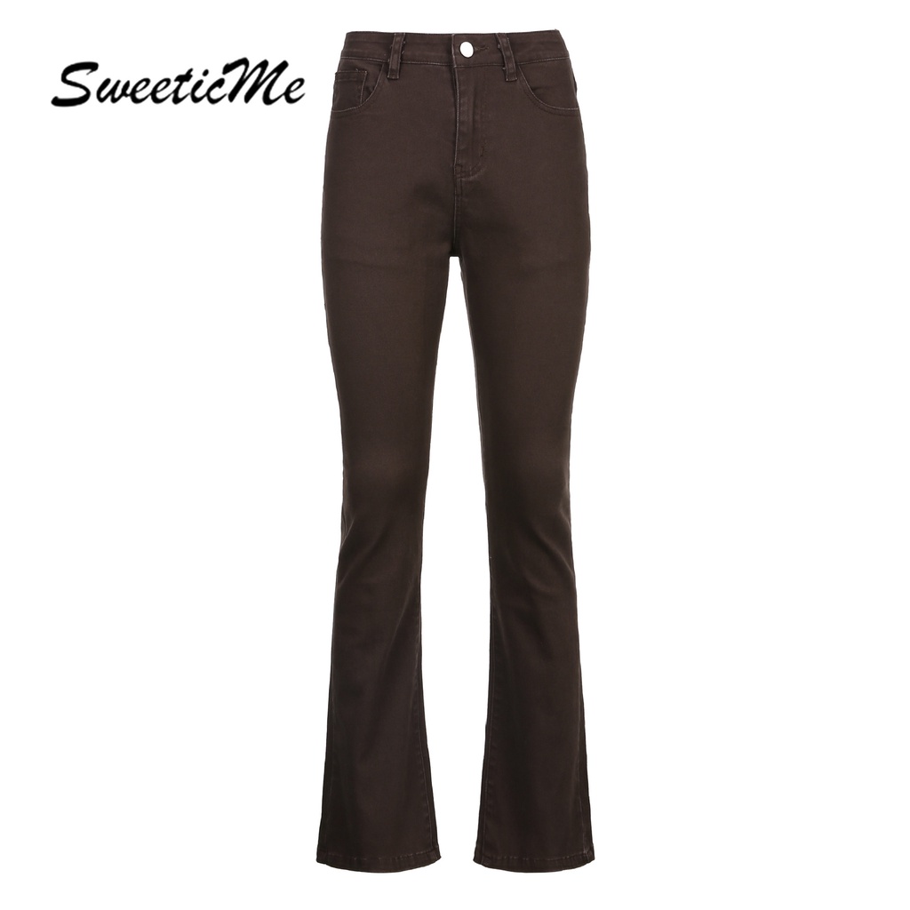 Quần Jeans Dài Lưng Cao Dáng Ôm Thời Trang Mới Cho Nữ