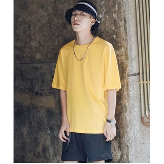 áo thun tay lỡ màu vàng nam & nữ FOME RỘNG có chọn size, chất thun xịn 22vl-v16