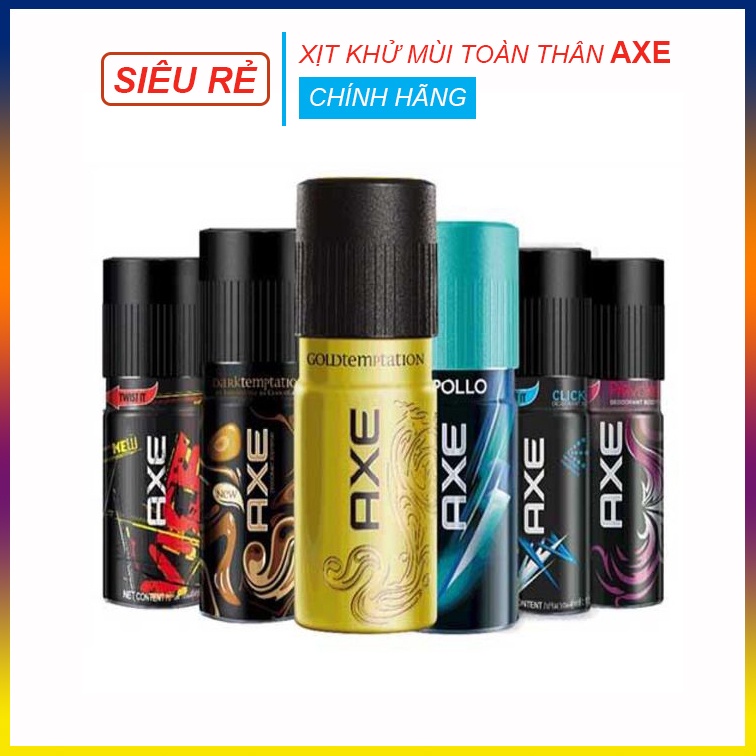 Xịt Ngăn Mùi Toàn Thân AXE Men 150ml - Ngăn Tiết Mồ Hôi, Khử Mùi Hiệu Quả Đến 48H