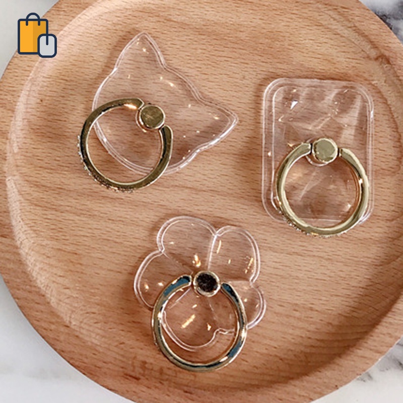 Nhẫn Đỡ Điện Thoại Bằng acrylic Trong Suốt Phối Kim Loại