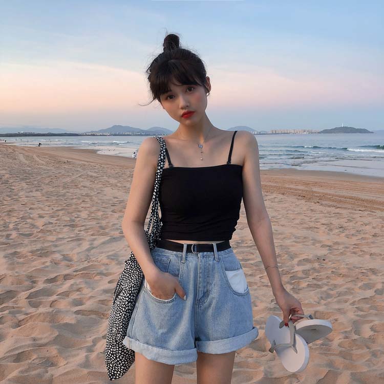 Áo Croptop Hai Dây Có Miếng Đệm Ngực 42243