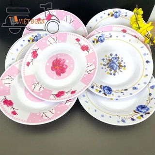 Dĩa meca cạn - hàng việt nam chất lượng cao, hoa văn sang trọng nhiều size , màu xanh, hồng