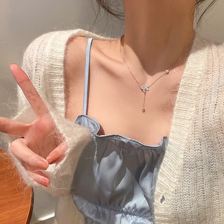 Vòng cổ AHELLOGIRL mặt bướm phong cách Hàn Quốc sang trọng