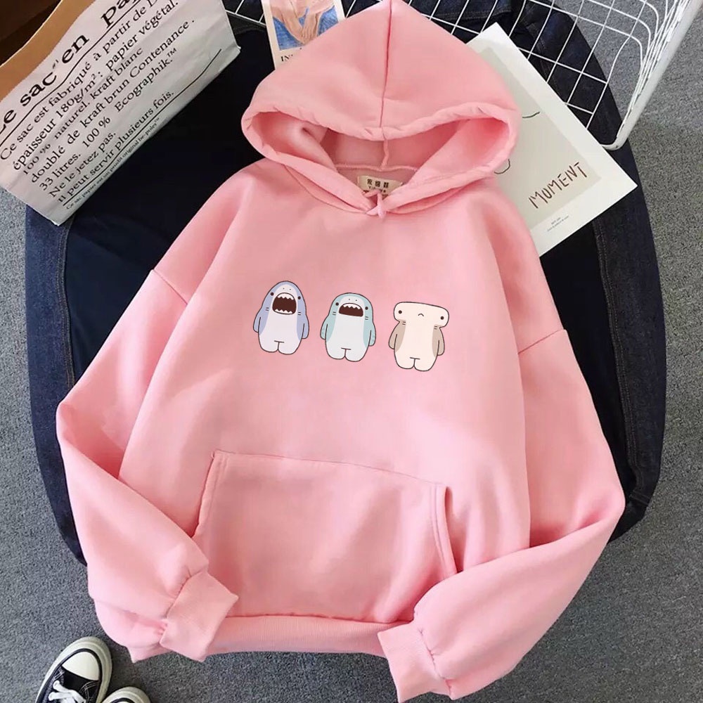 Áo hoodie nam nữ in 3 Chú Cá Mập dễ thương, chất nỉ dày dặn, nón 2 lớp, thích hợp làm áo cặp William - DS143