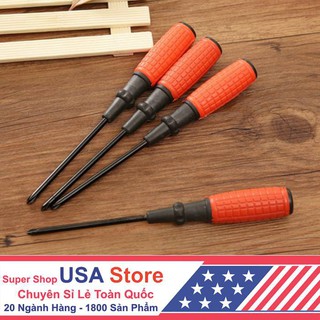 Combo 2 Chiếc Tô Vít Cán Đỏ - Tua Vít Thép Sửa Chữa Gia Đình - 4 Cạnh/2 Cạnh